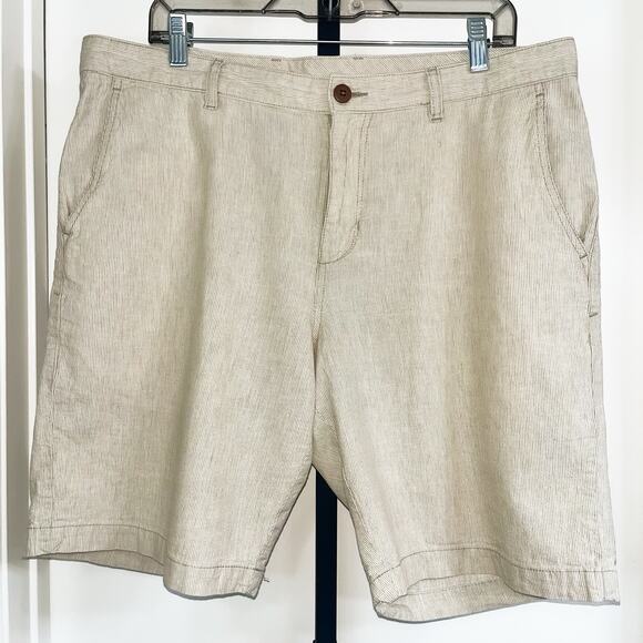 Tommy Bahama Mens Linen Blend Shorts - Tan Beige, Size 36 - Picture 1 of 6